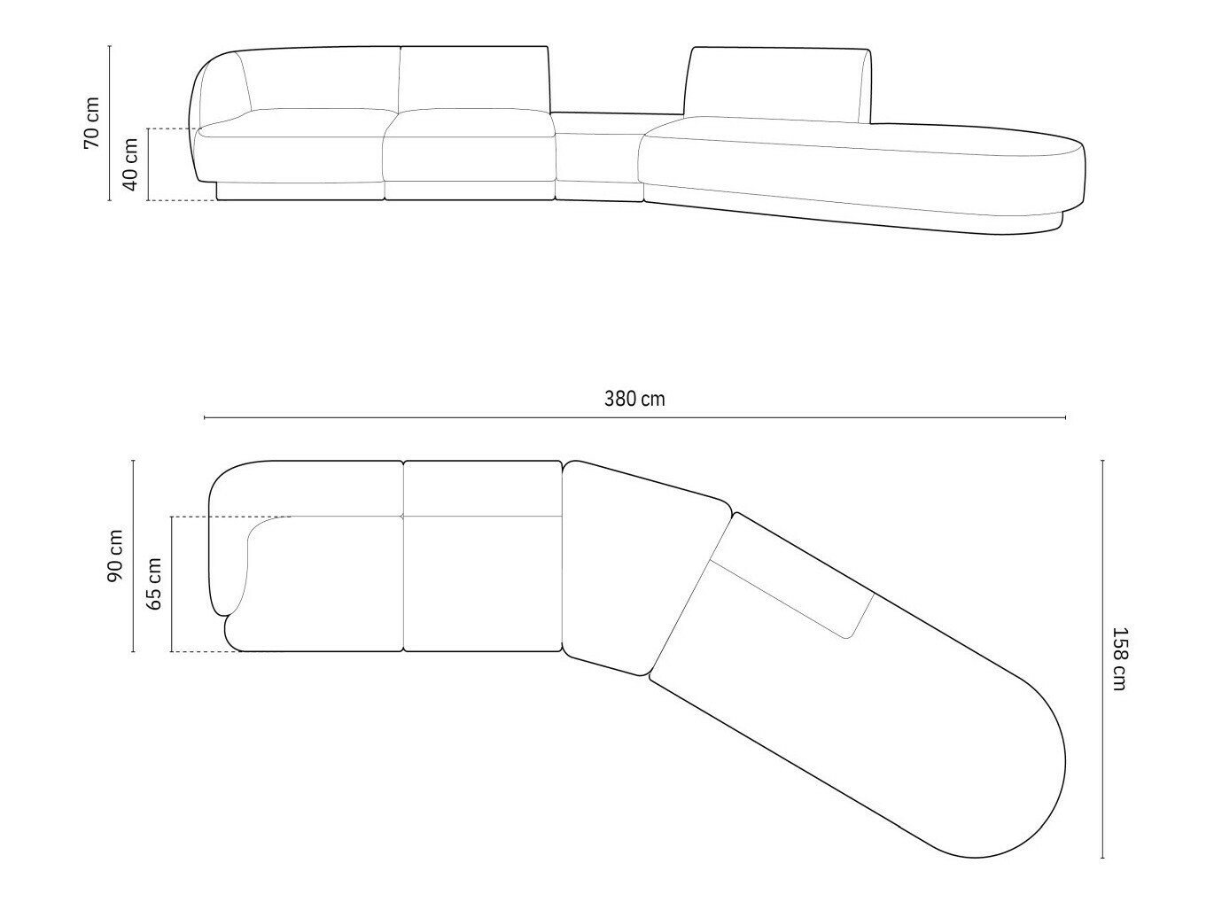 Modularna kotna sedežna garnitura Tivlomi 123 (Bluvel 19)