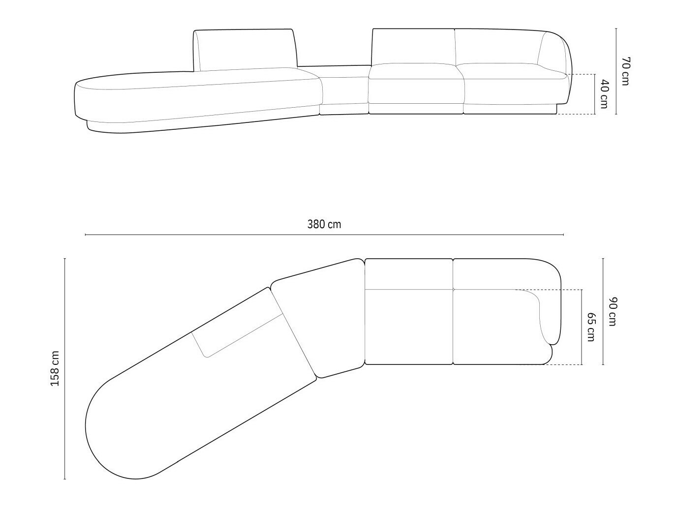 Modularna kotna sedežna garnitura Tivlomi 123 (Bluvel 86)