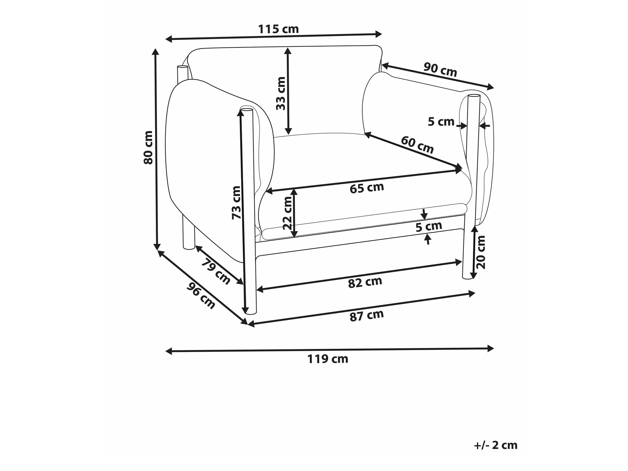 Vrtni fotelj Berwyn 2524