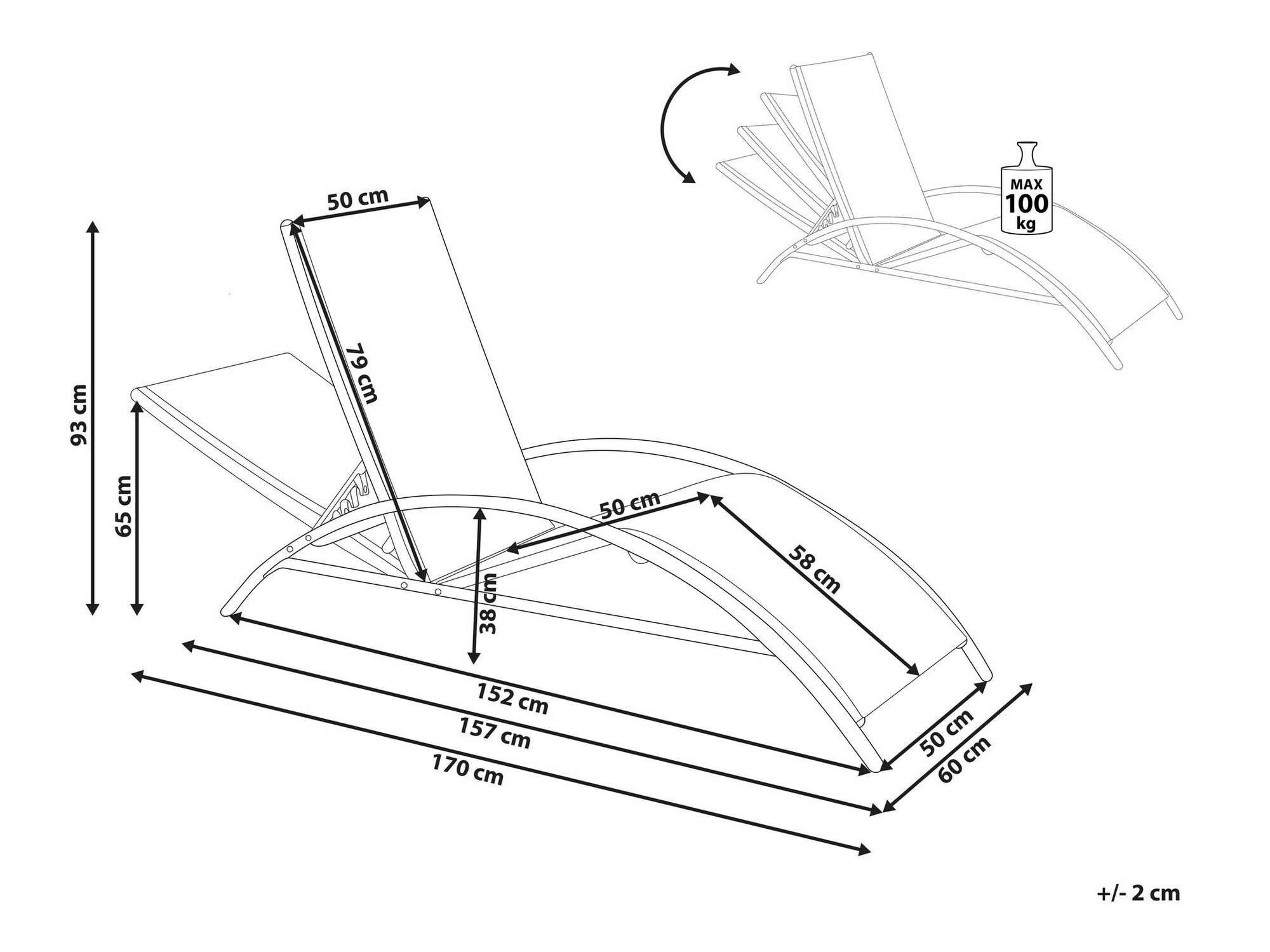 Vrtni ležalnik Berwyn 2521