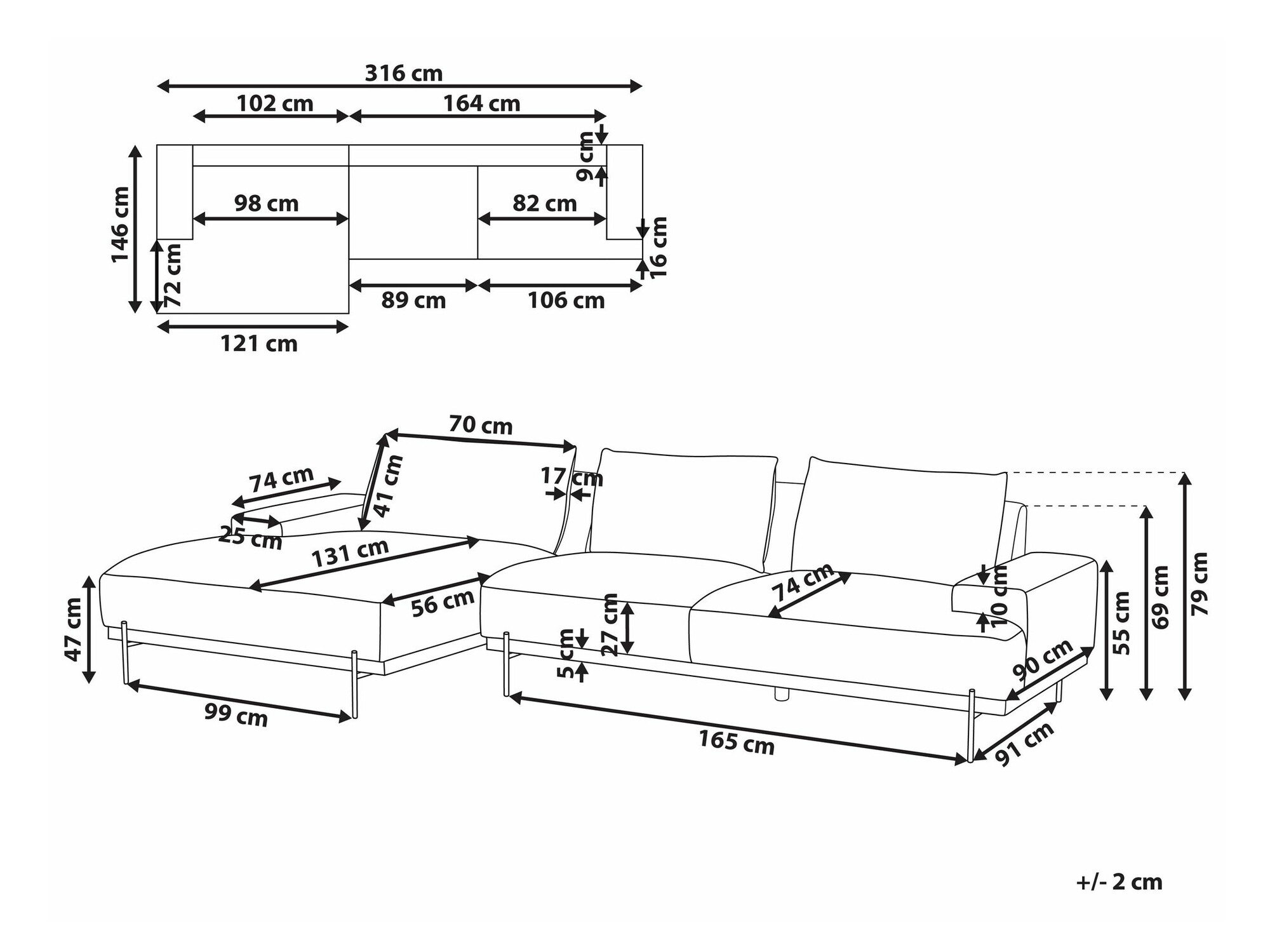 Kotna garnitura Berwyn 2525 (Bež)