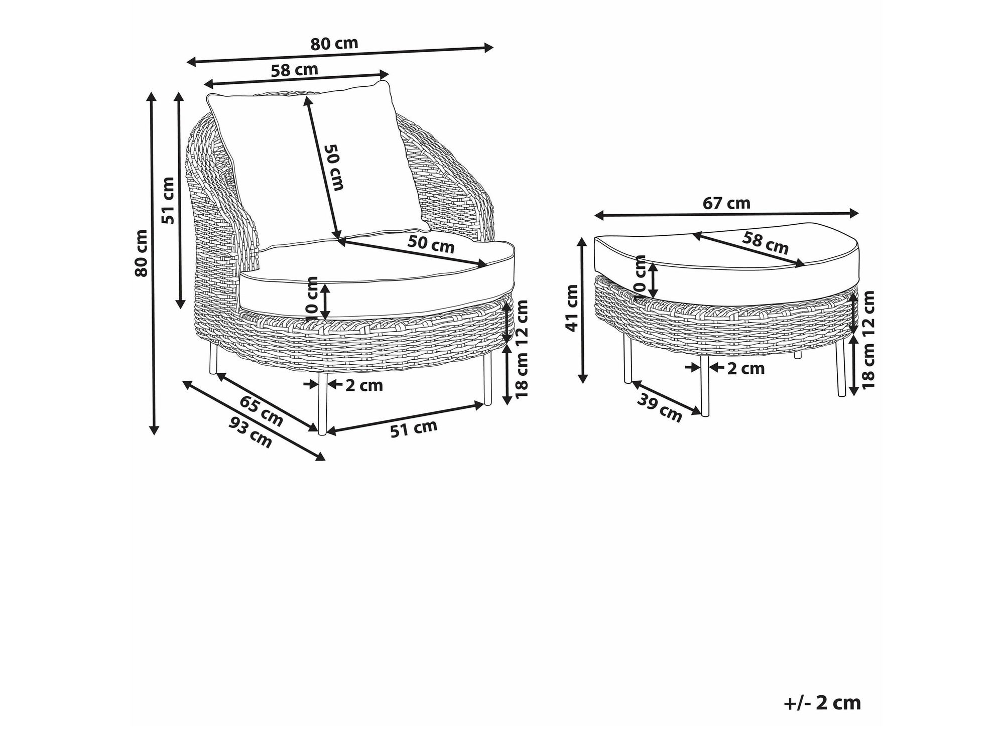 Komplet vrtnega pohištva Berwyn 2531 (Roza)