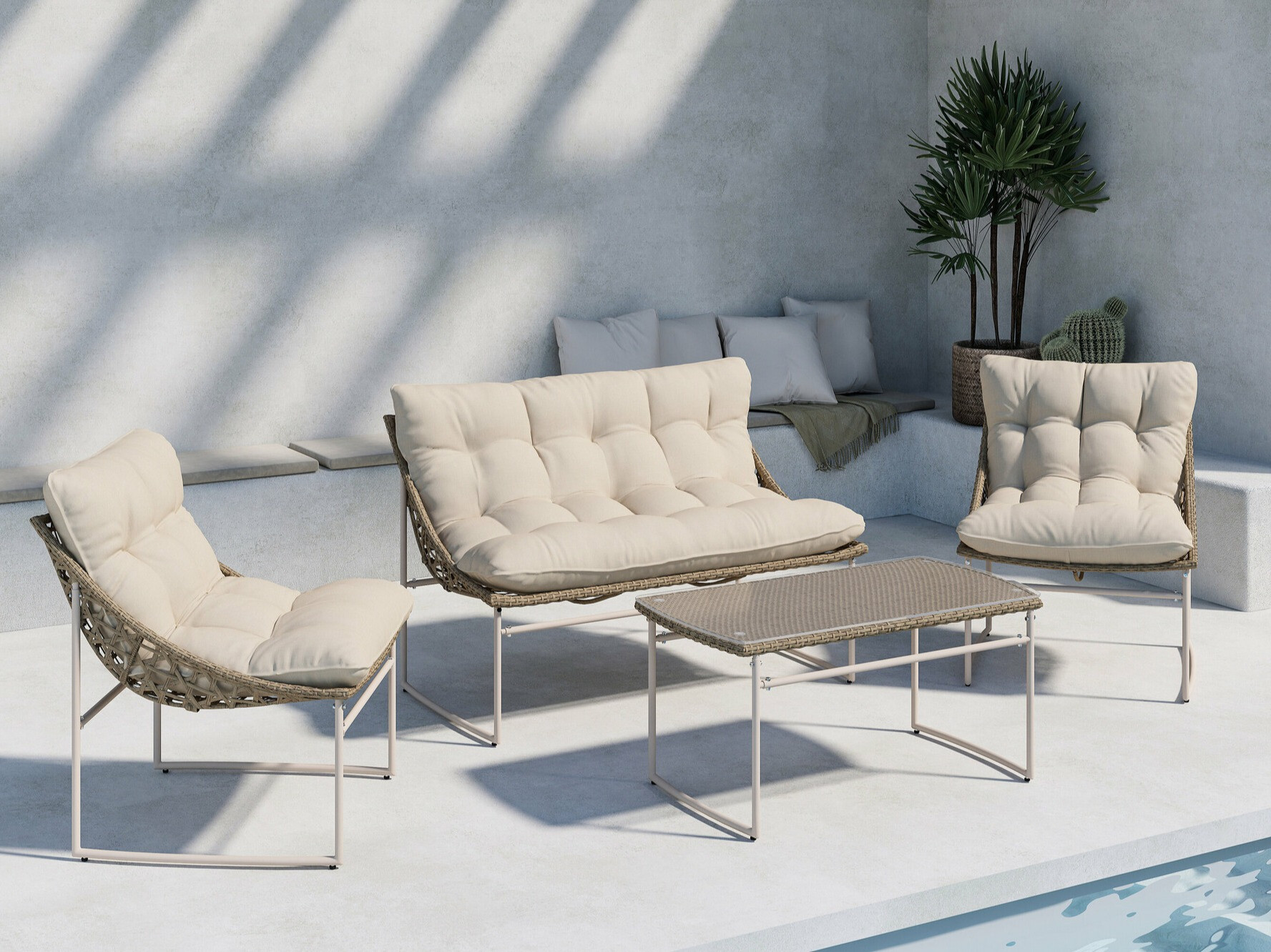 Komplet vrtnega pohištva Dallas 4732 (Bež)