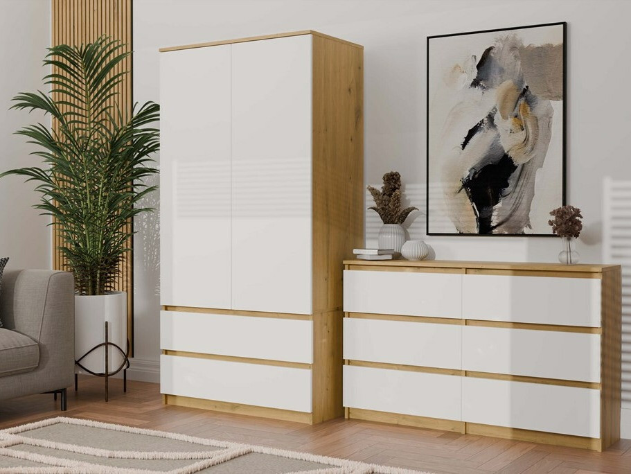 Komoda Elbvelu 103 (Artisan hrast + Bela)