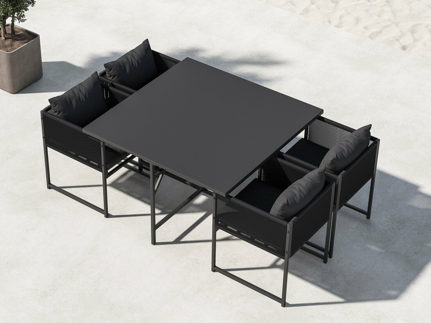 Komplet mize in stolov Dallas 4736