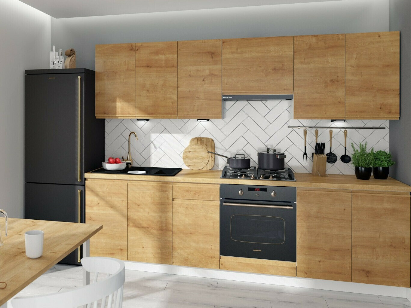 Modularna stenska omarica Soli Oak 133