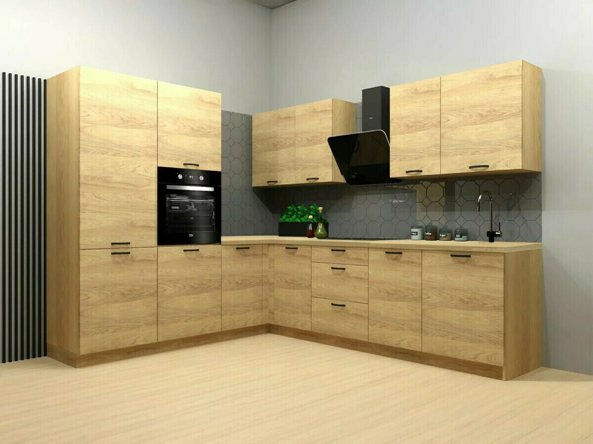 Modularna kotna omarica Amper Oak 128