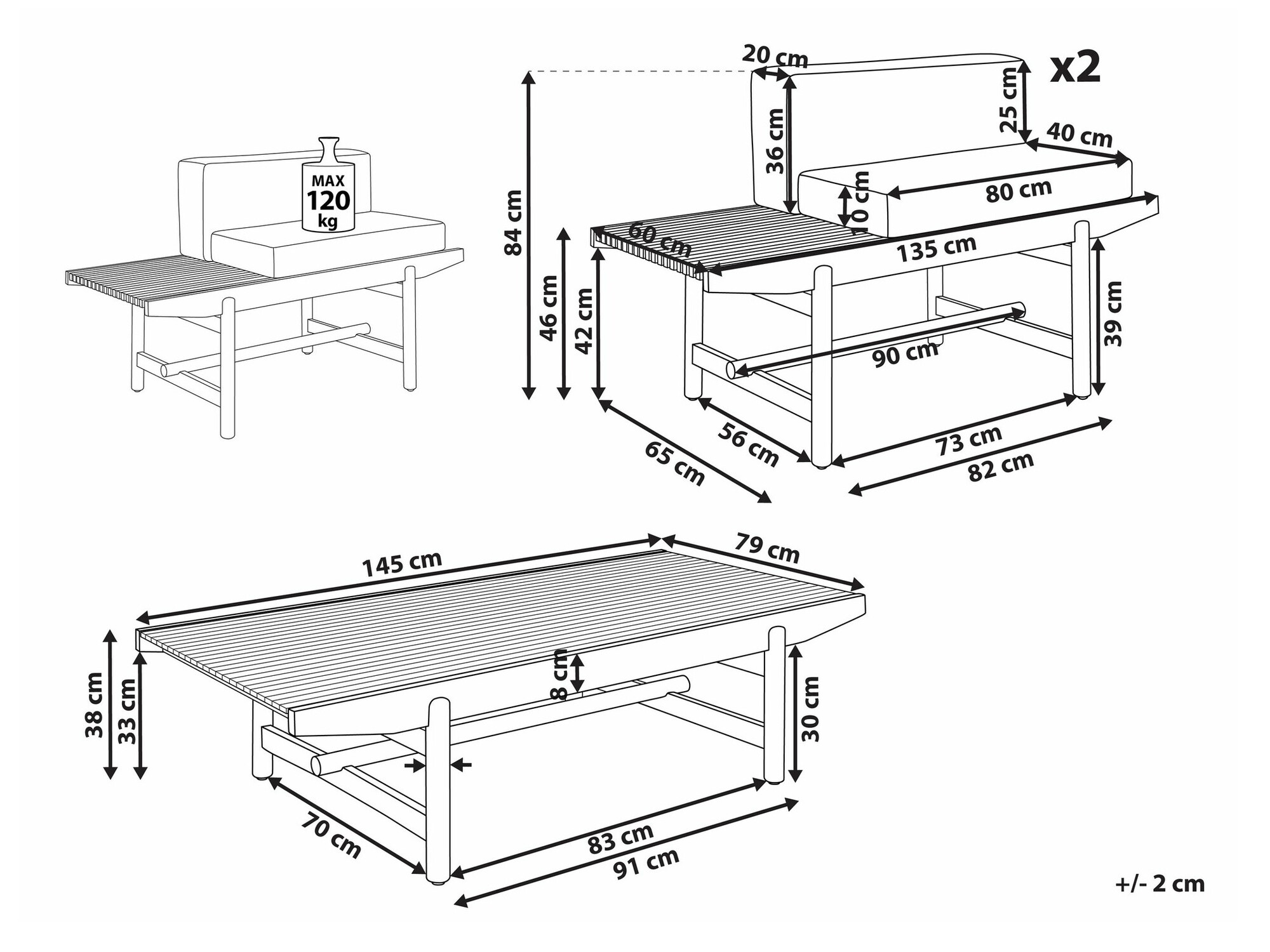 Komplet vrtnega pohištva Sorsono 103