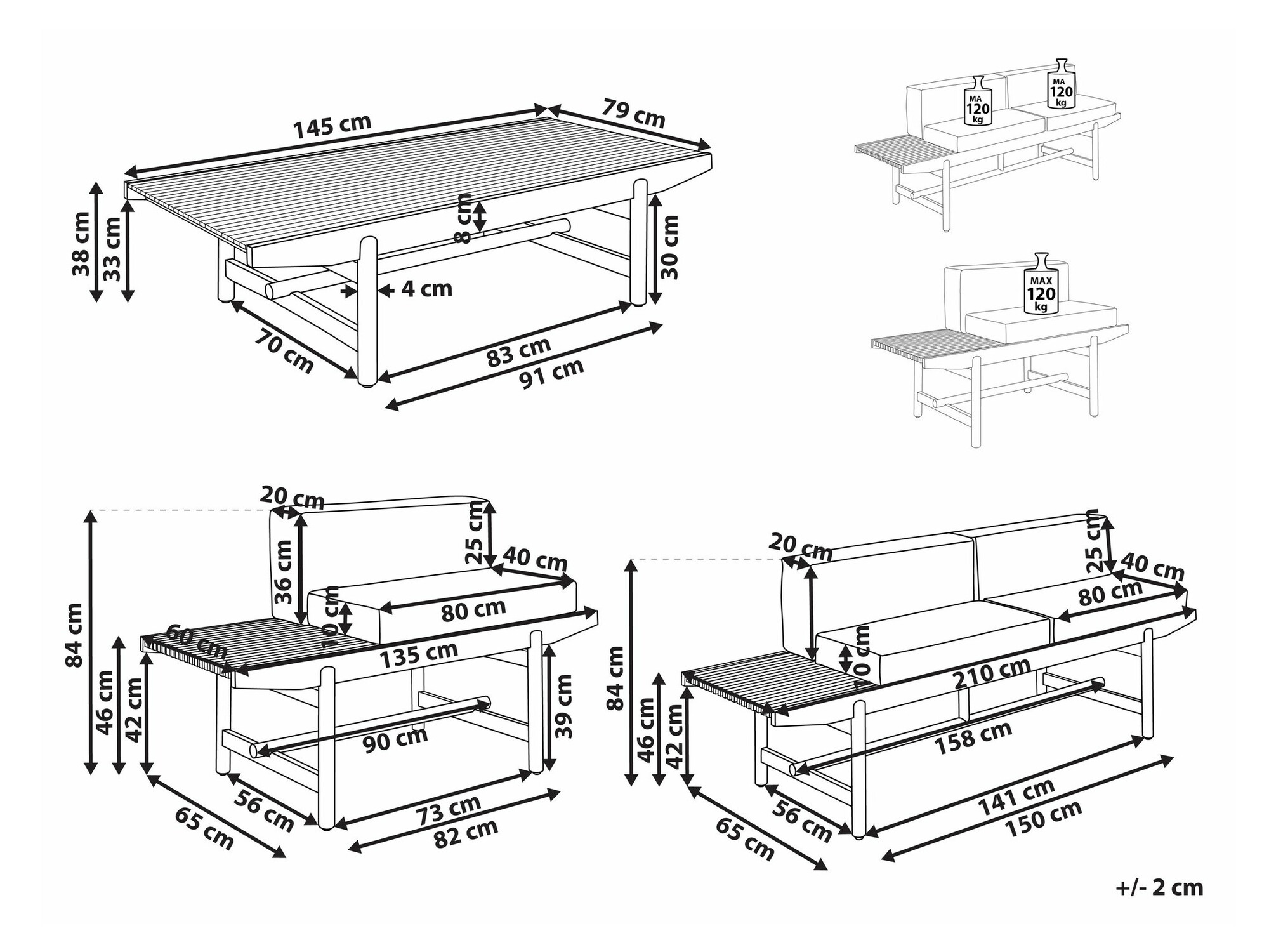 Komplet vrtnega pohištva Sorsono 104