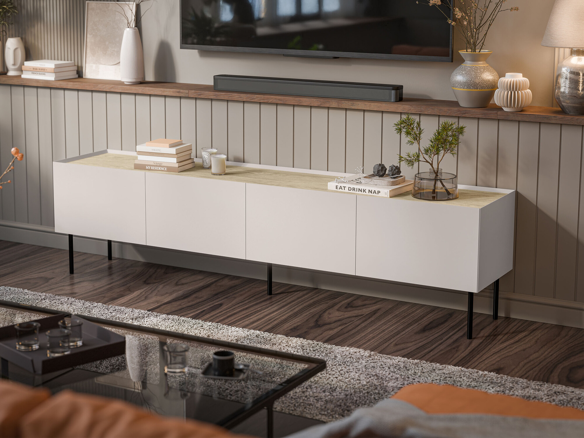 TV-omarica Melbela 107 (Kašmir + Hrast)