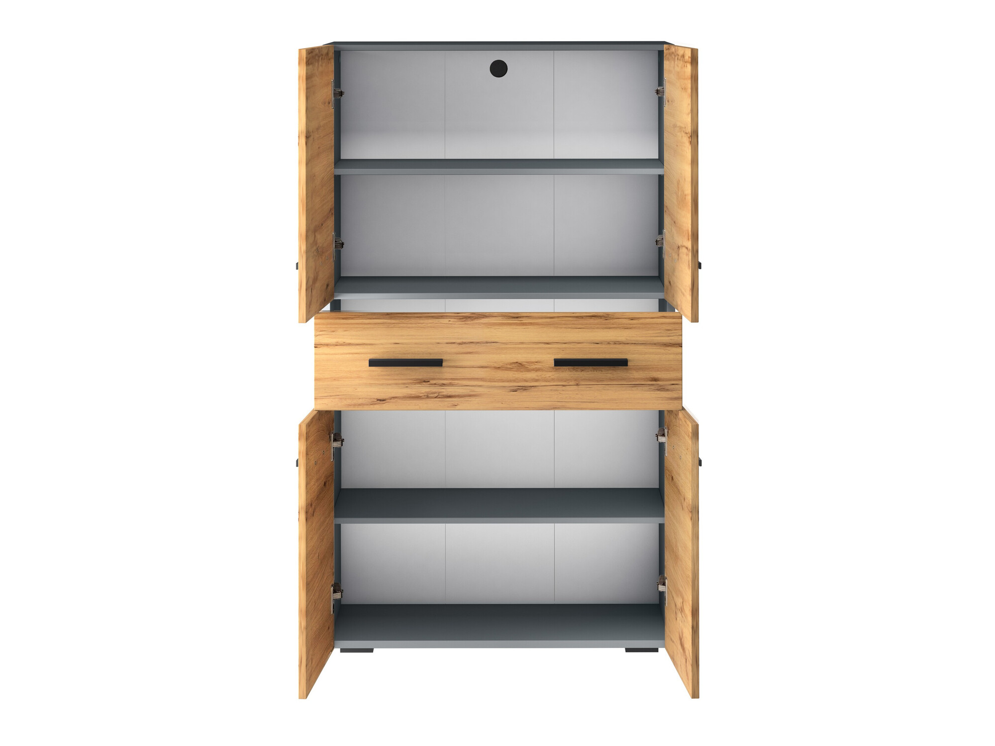 Prostostoječa Kopalniška omarica Larlori 106 (Antracit + Hrast)