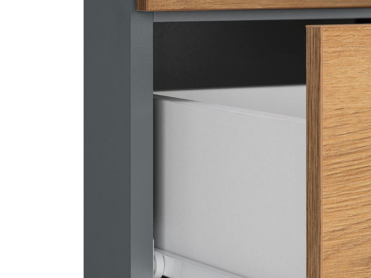 Prostostoječa Kopalniška omarica Larlori 106 (Antracit + Hrast)