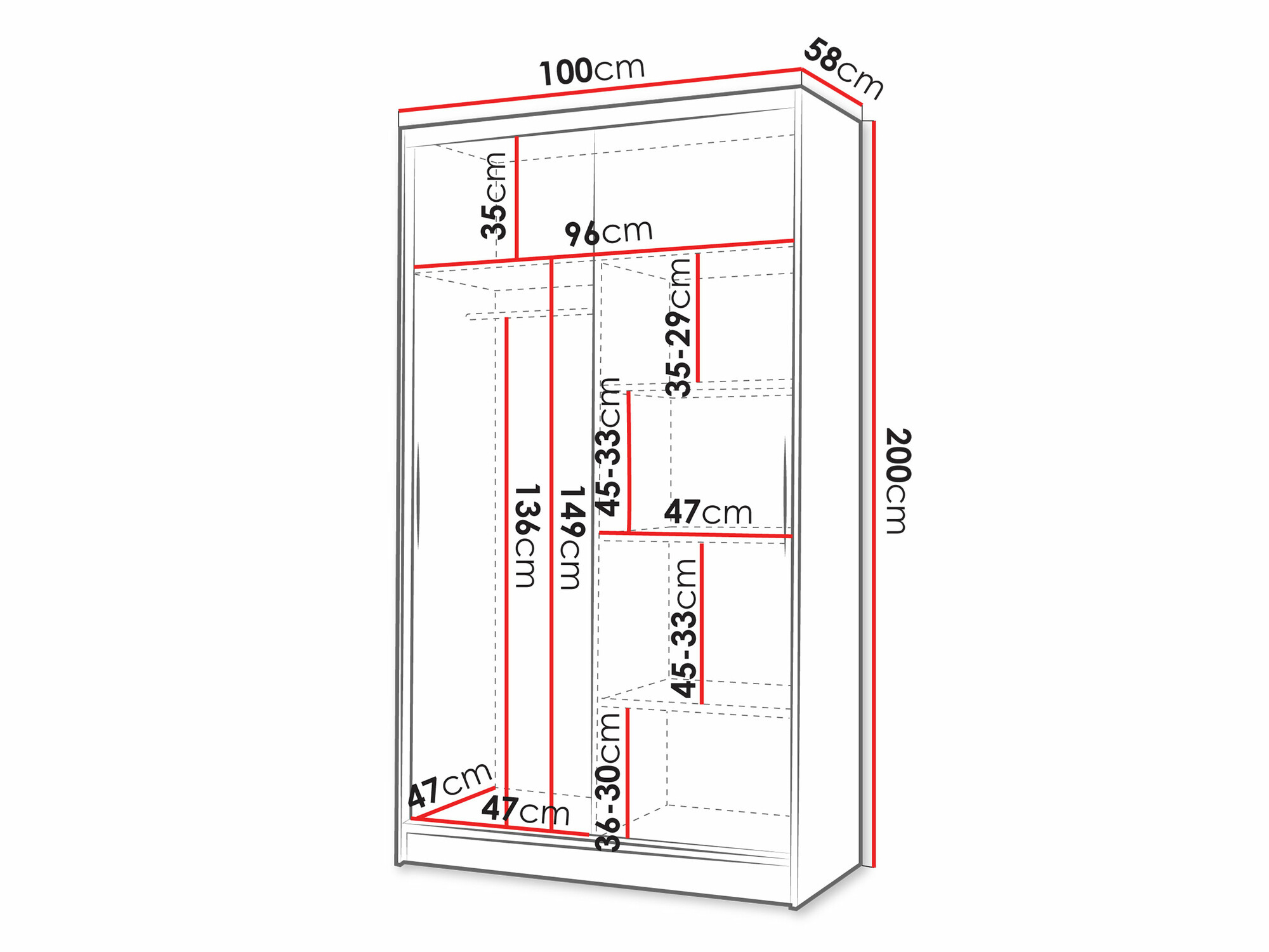 Garderobna omara Closico 166 (Sonoma hrast + Bela)