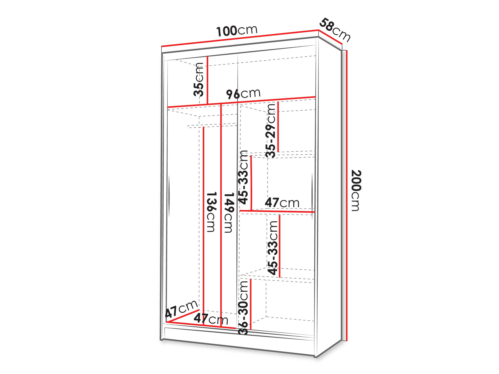 Garderobna omara Closico Fractor V (Črna + Artisan hrast)