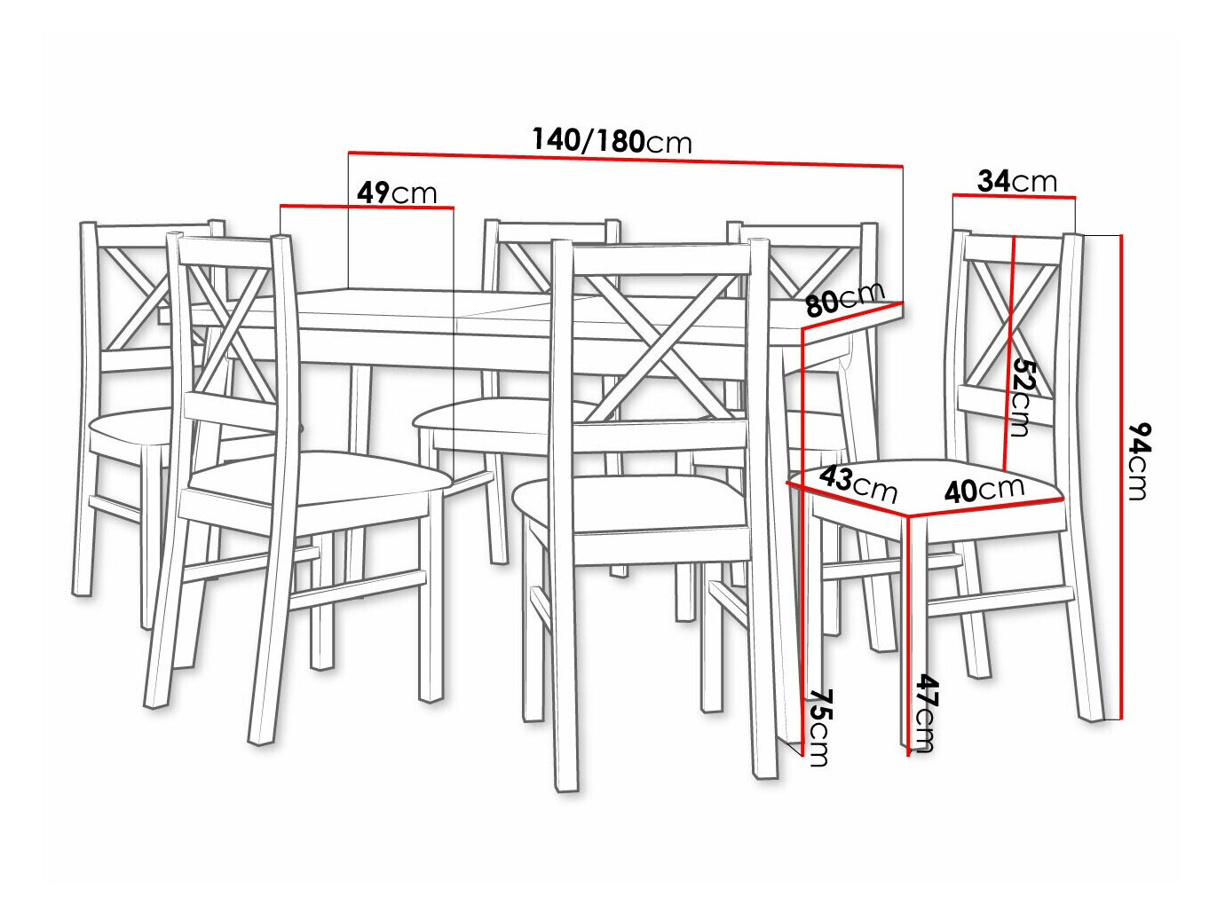 Jedilniški komplet Victorville 223