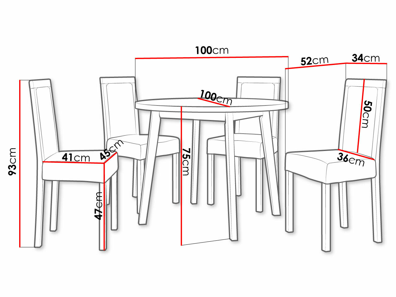 Jedilniški komplet Victorville 256 (Hrast Grandson + Črna)