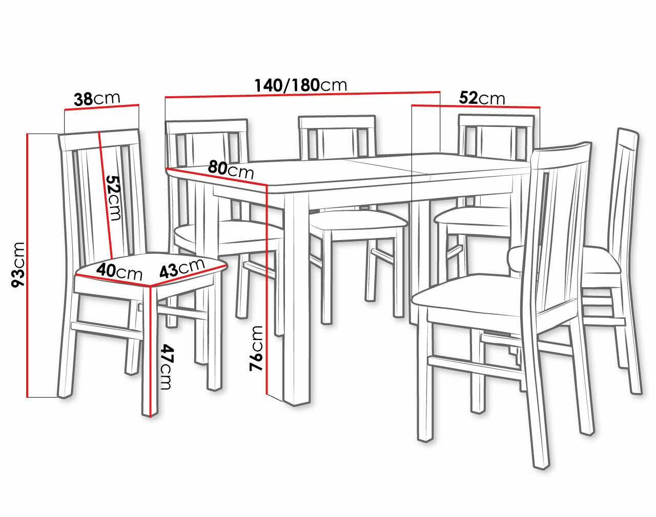 Jedilniški komplet Victorville 282