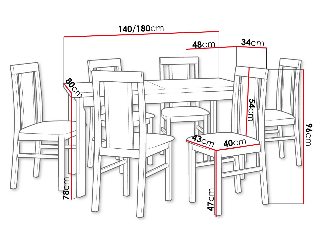 Jedilniški komplet Victorville 293 (Oreh)