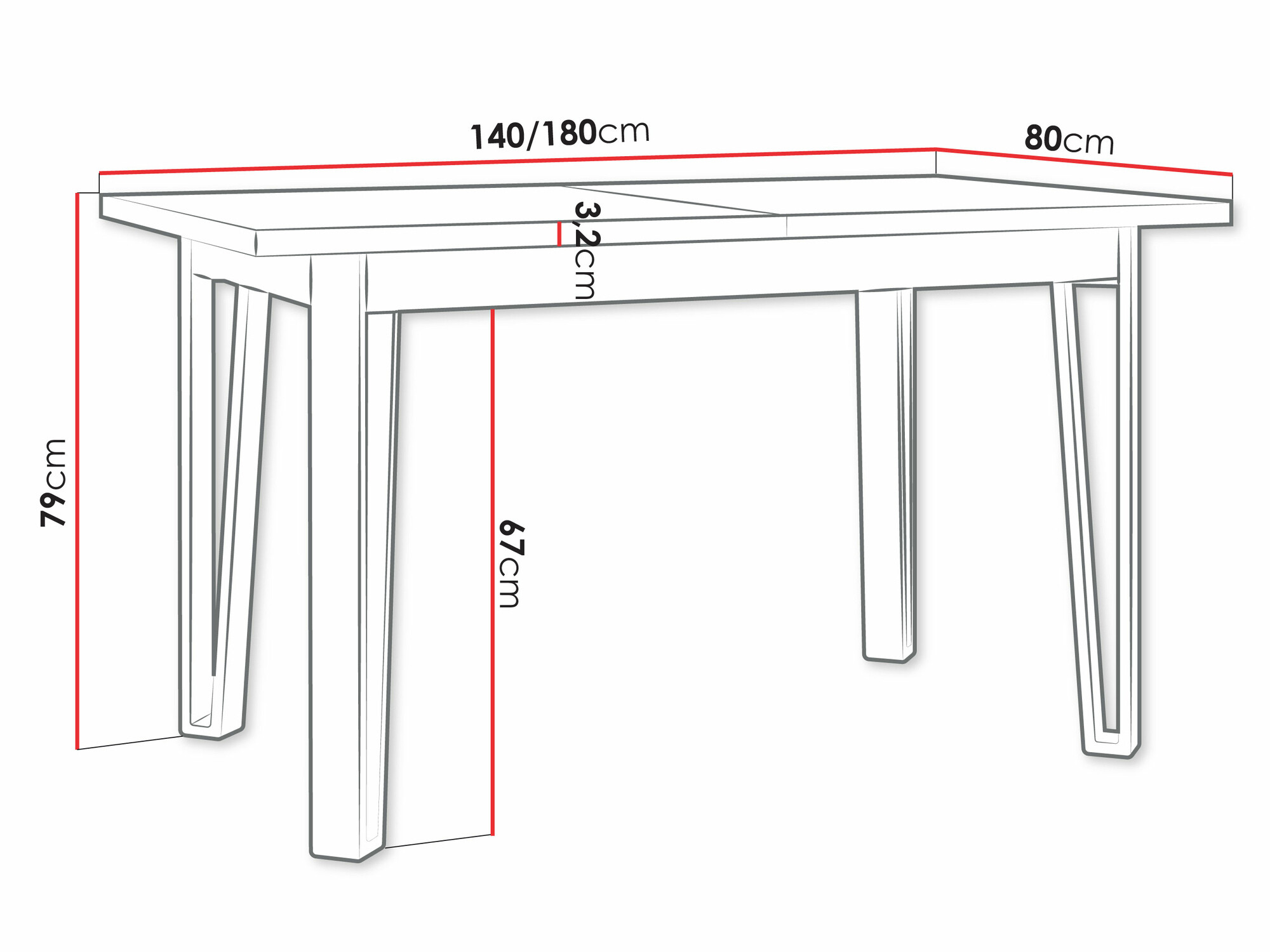 Miza Victorville 354 (Bela + Črna)