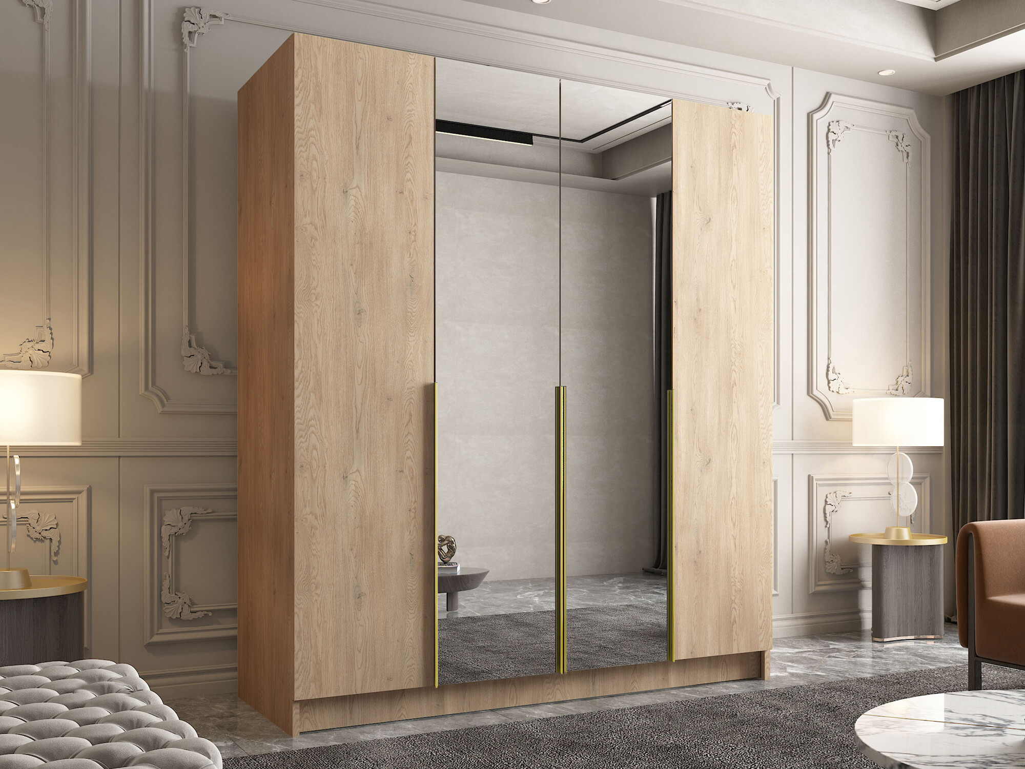 Garderobna omara Closico 191 (Svetel les + Zlata)