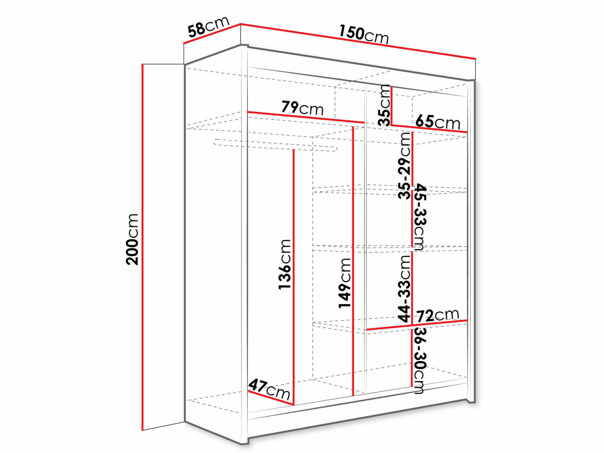 Garderobna omara Closico Camera II (Tartuf hrast)