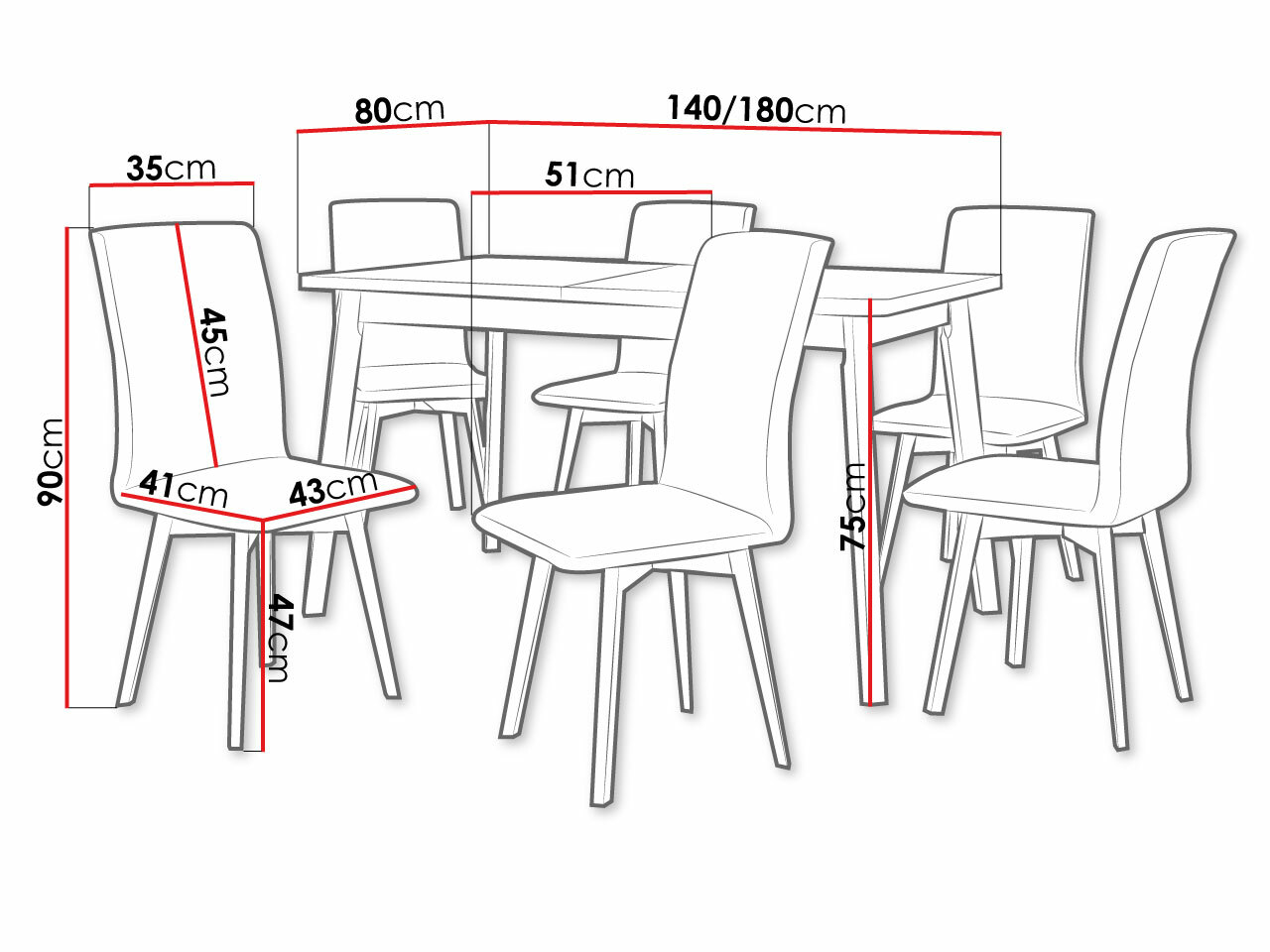 Jedilniški komplet Victorville 335 (Bela)