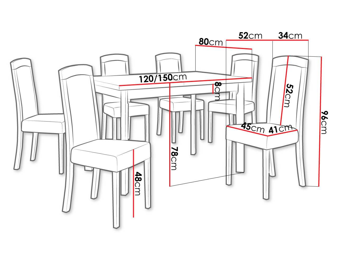 Jedilniški komplet Victorville 351 (Bela)