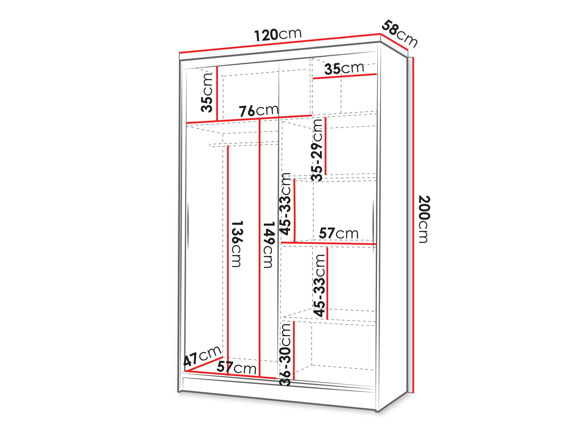 Garderobna omara Closico Salvor II (Črna + Artisan hrast)