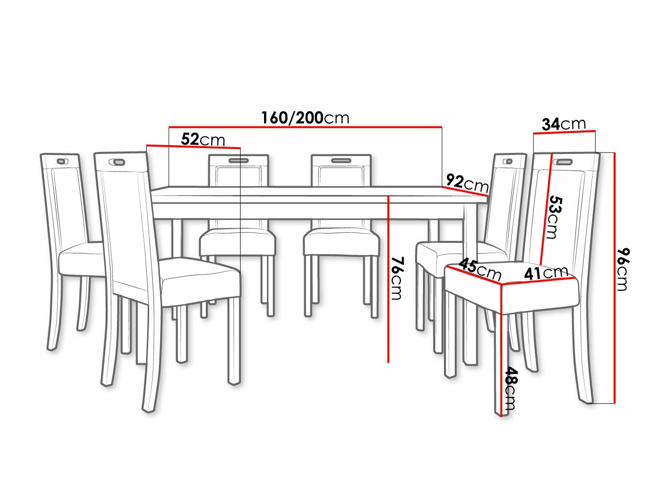 Jedilniški komplet Victorville 262 (Bela)