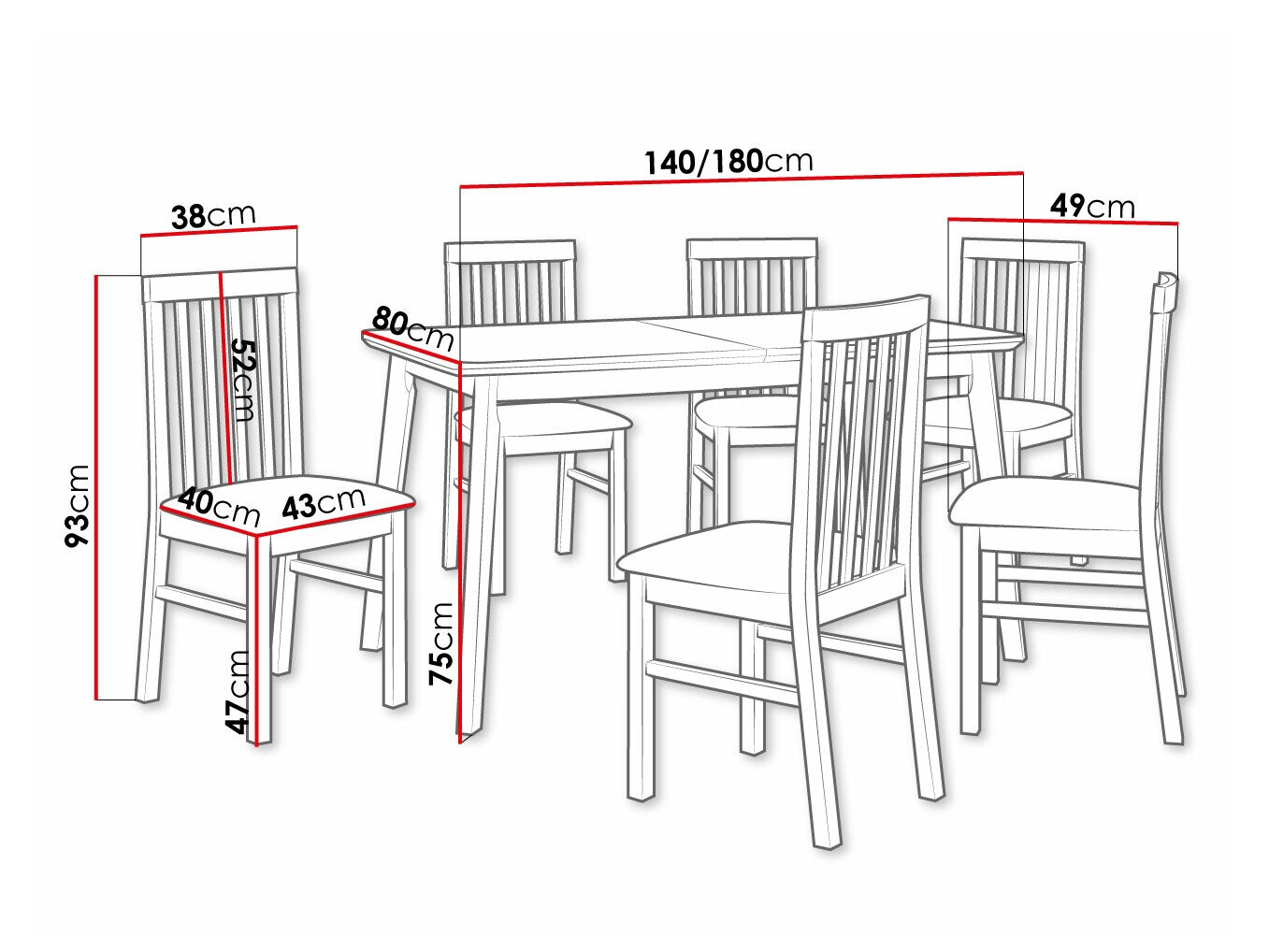 Jedilniški komplet Victorville 267 (Črna)