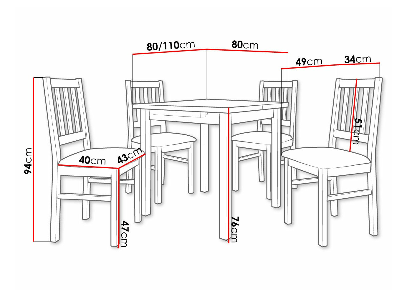 Jedilniški komplet Victorville 275 (Oreh)