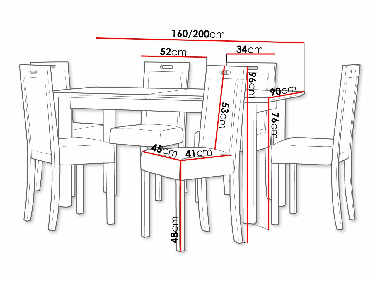 Jedilniški komplet Victorville 278 (Bela)