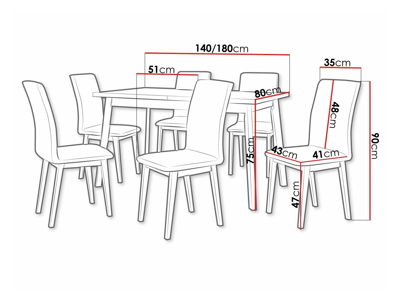 Jedilniški komplet Victorville 321 (Črna)
