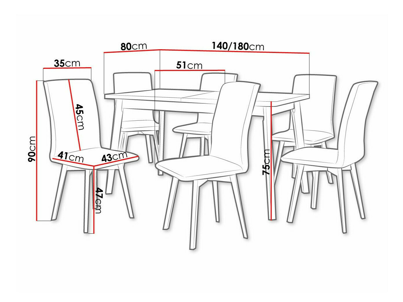 Jedilniški komplet Victorville 326 (Črna)