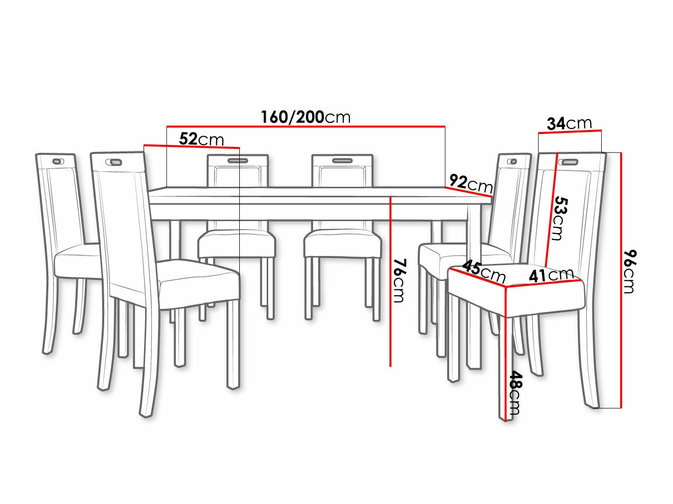 Jedilniški komplet Victorville 308 (Oreh)