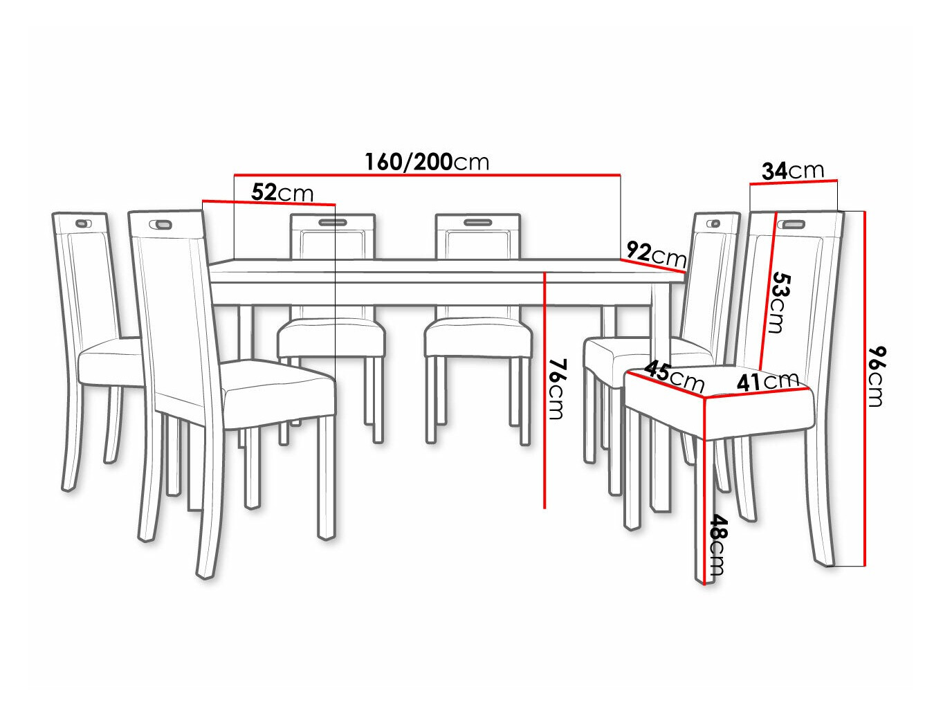 Jedilniški komplet Victorville 308 (Sonoma hrast)