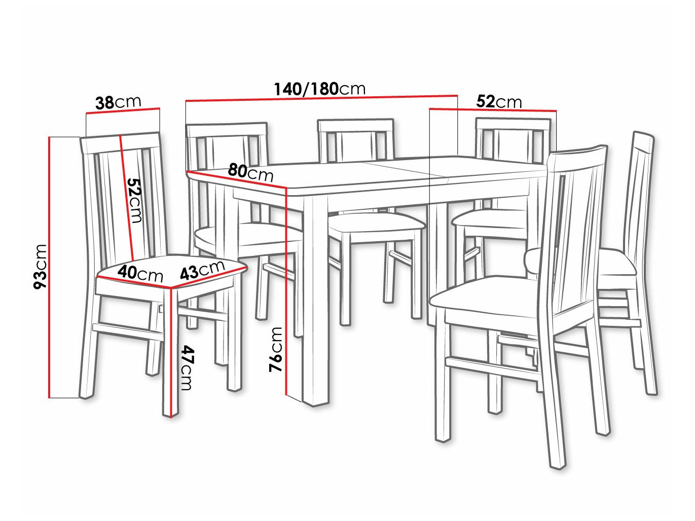 Jedilniški komplet Victorville 311 (Jelša)