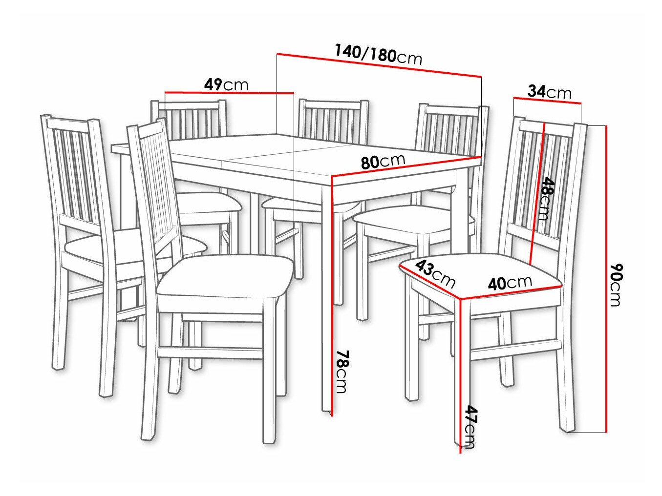 Jedilniški komplet Victorville 320 (Bela)