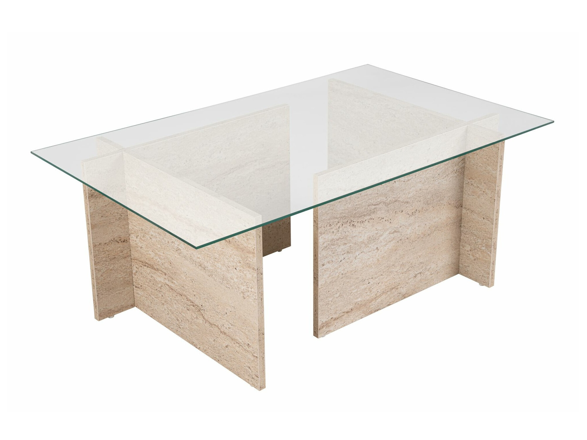 Klubska mizica Novato 112 (Svetel travertin)