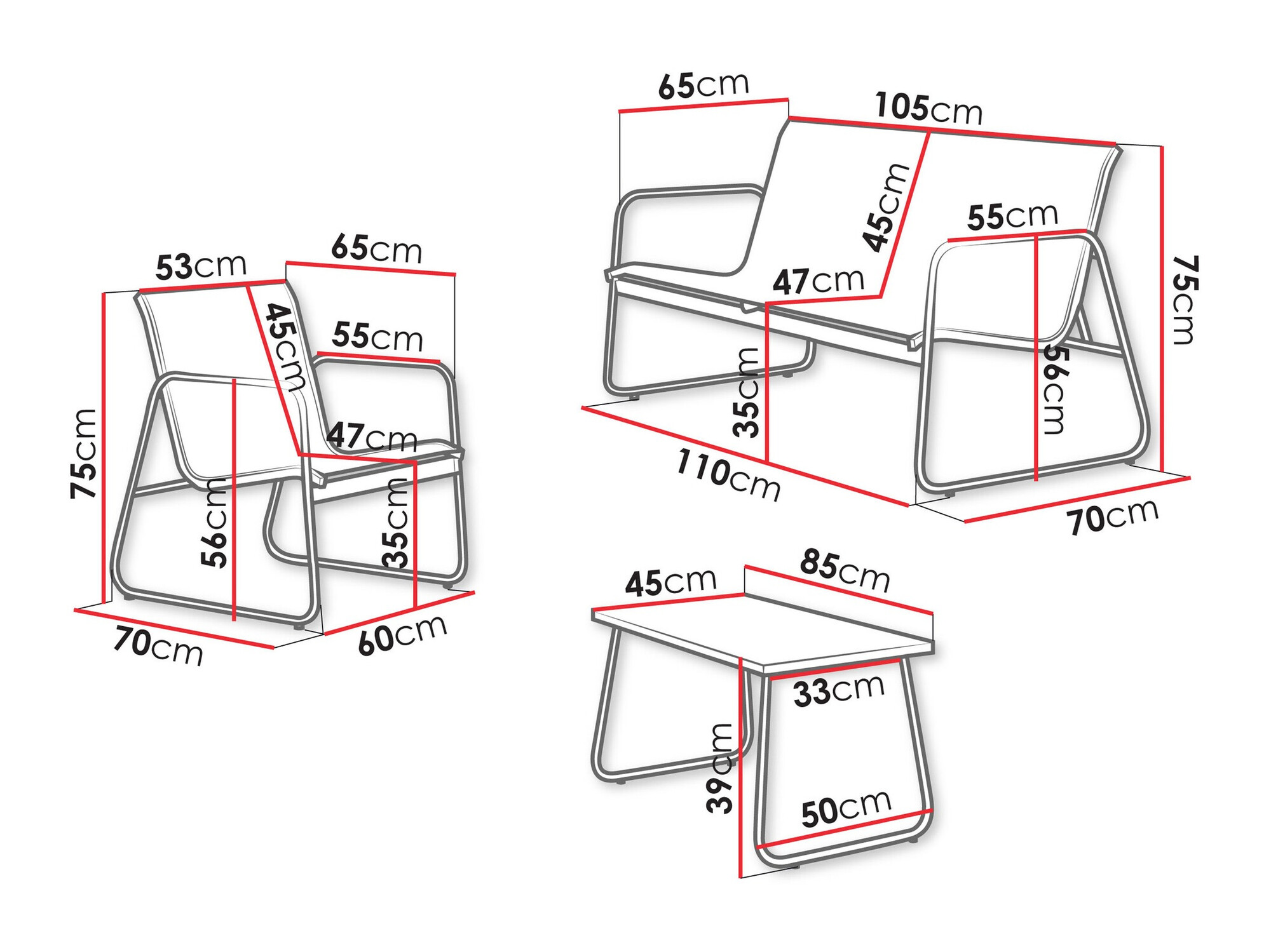 Komplet vrtnega pohištva Epulitas (Antracit)