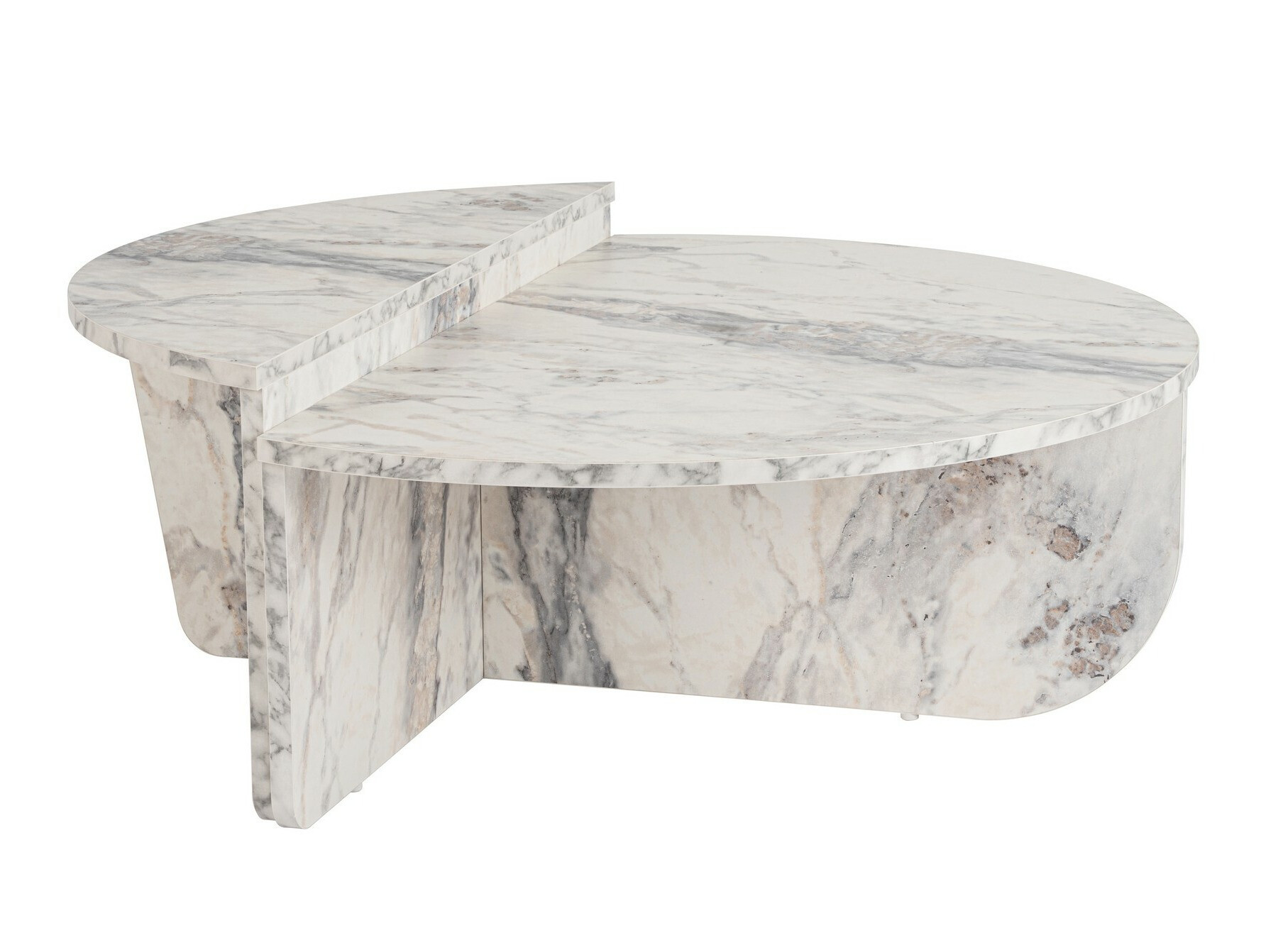 Komplet klubskih mizic Novato 100 (Sivi marmor)