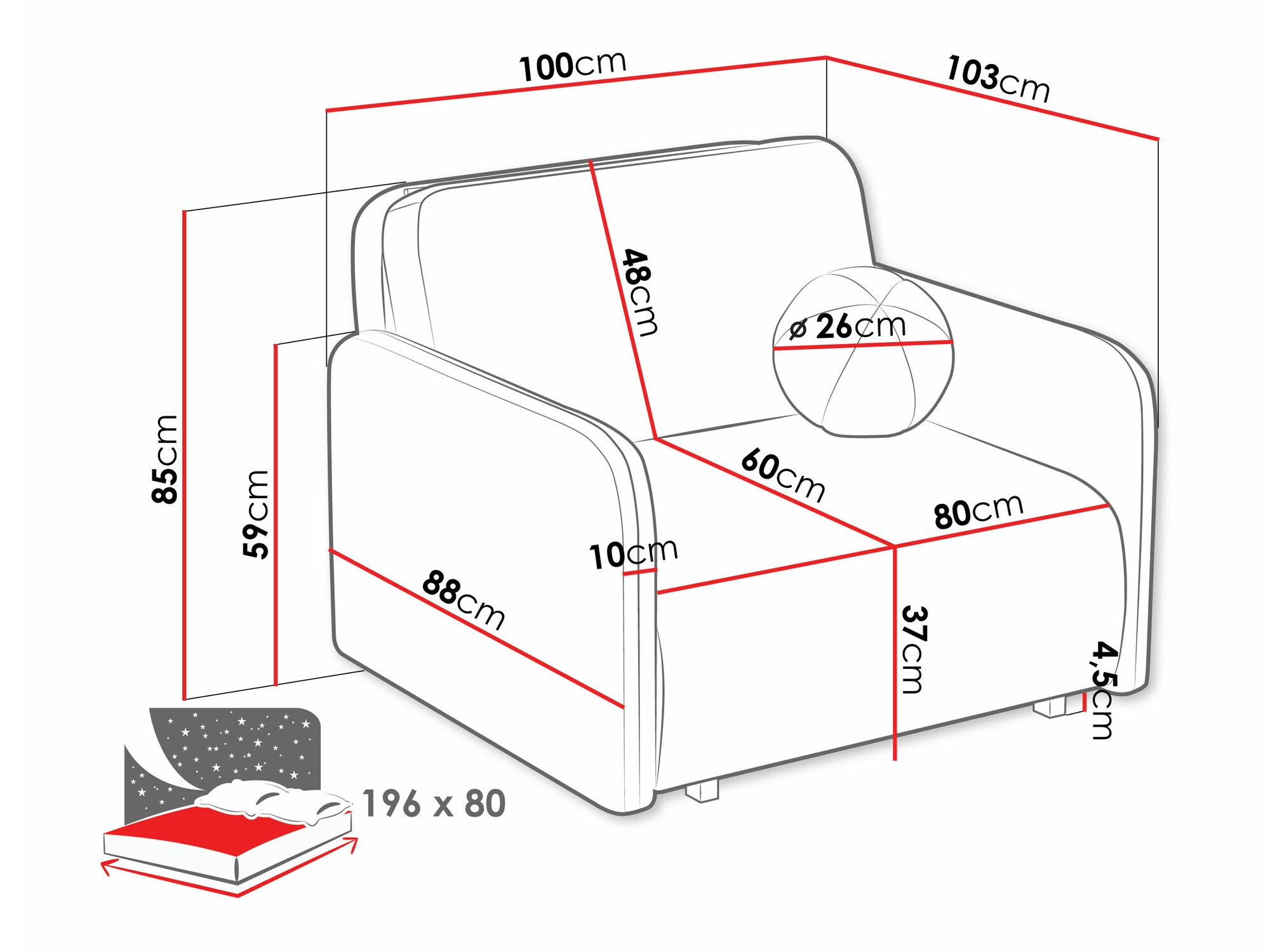 Fotelj Columbus 240 (Coral 15)