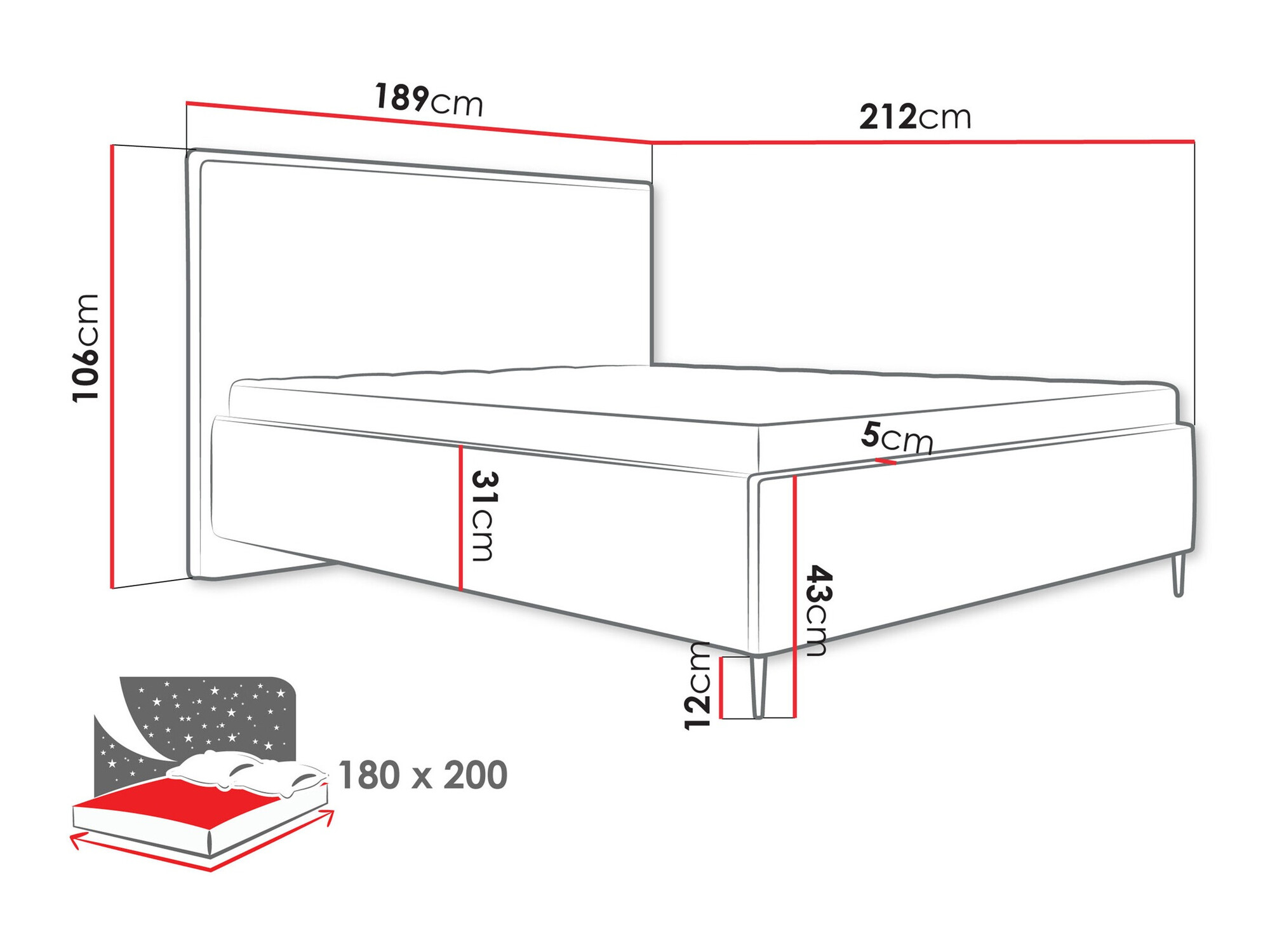 Postelja ComfiDream Liruna (Poso 100)