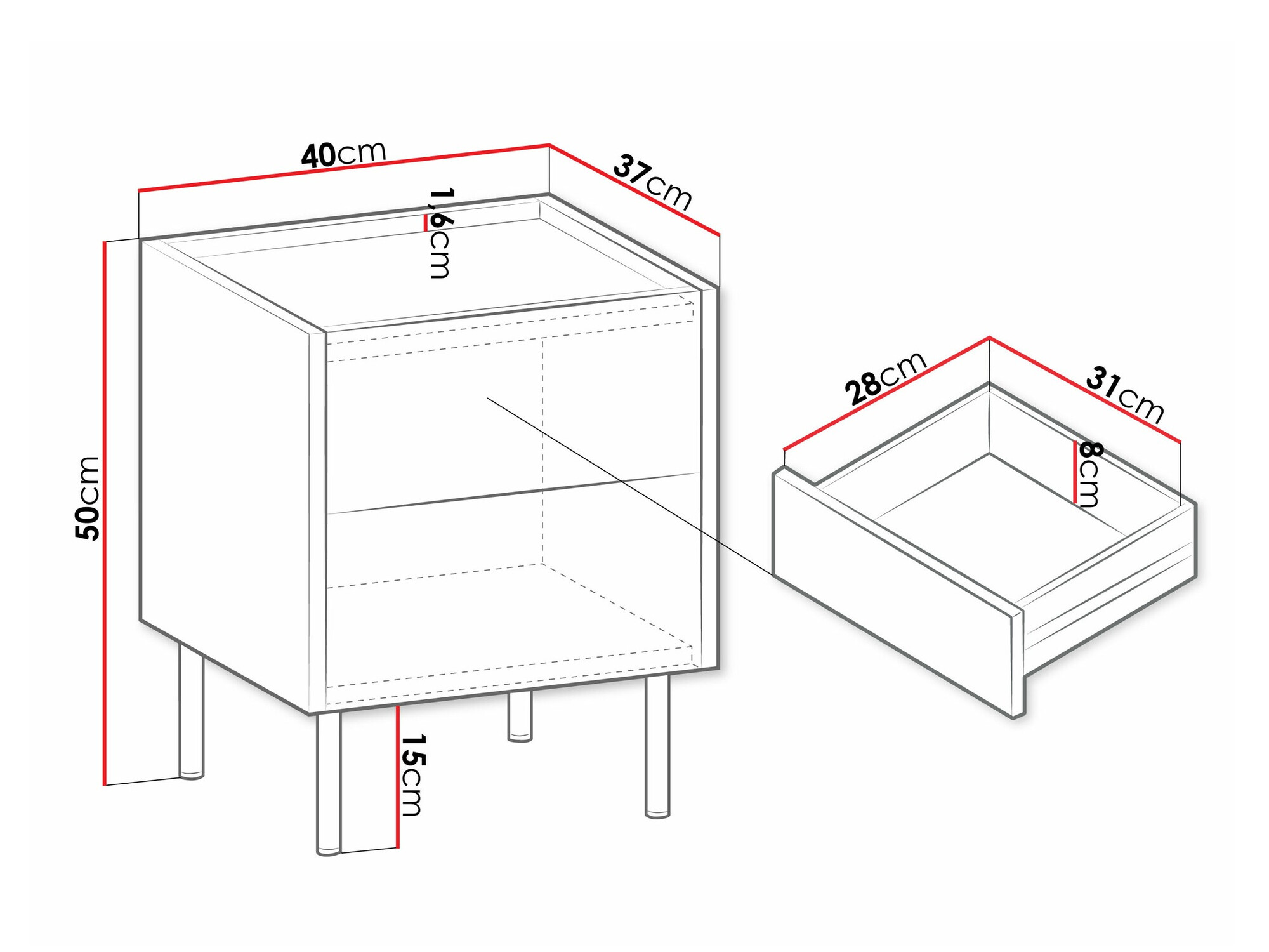 Nočna omarica Comfivo Belviro