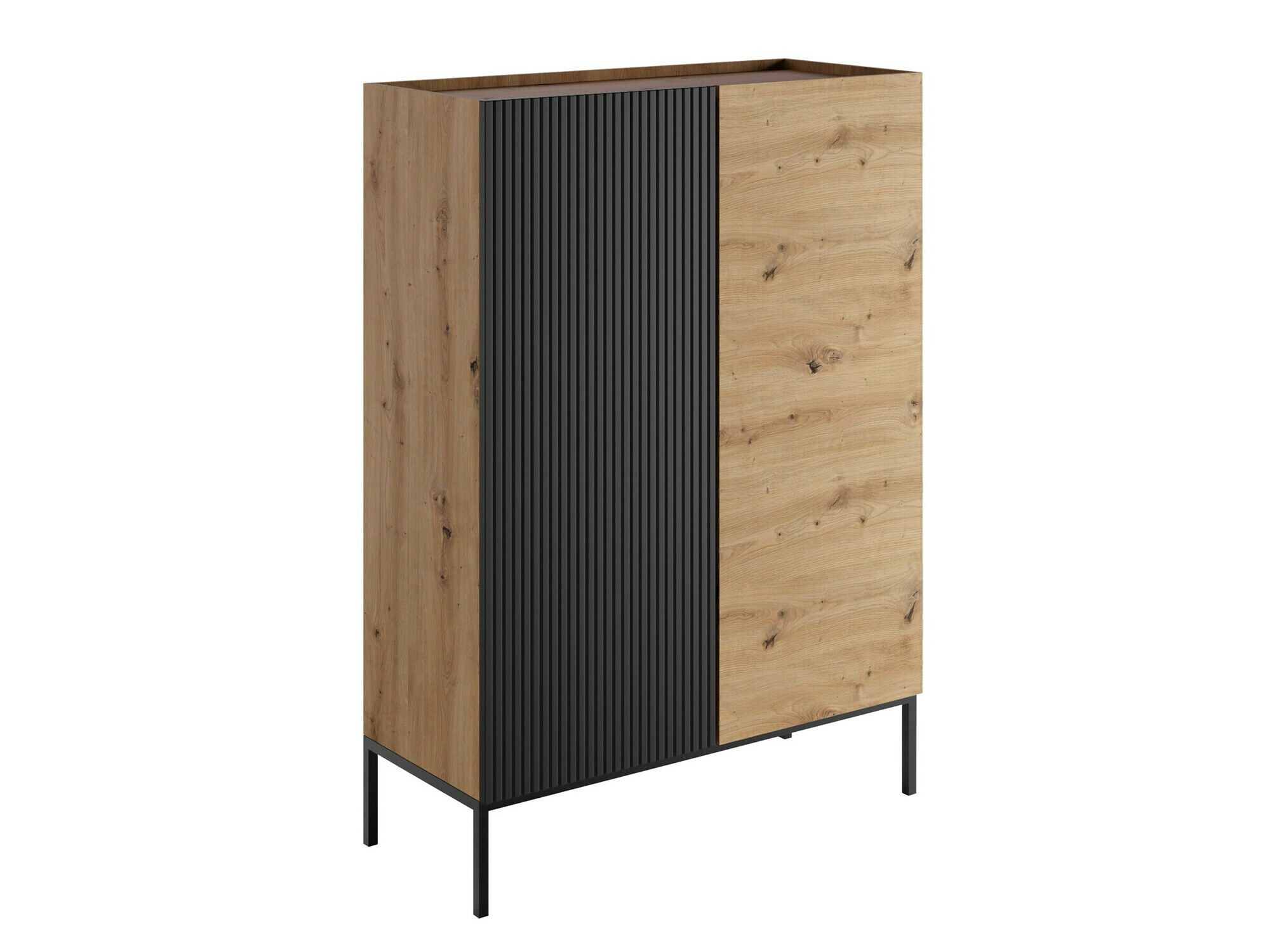 Regal Lunole 100 (Artisan hrast + Črna)