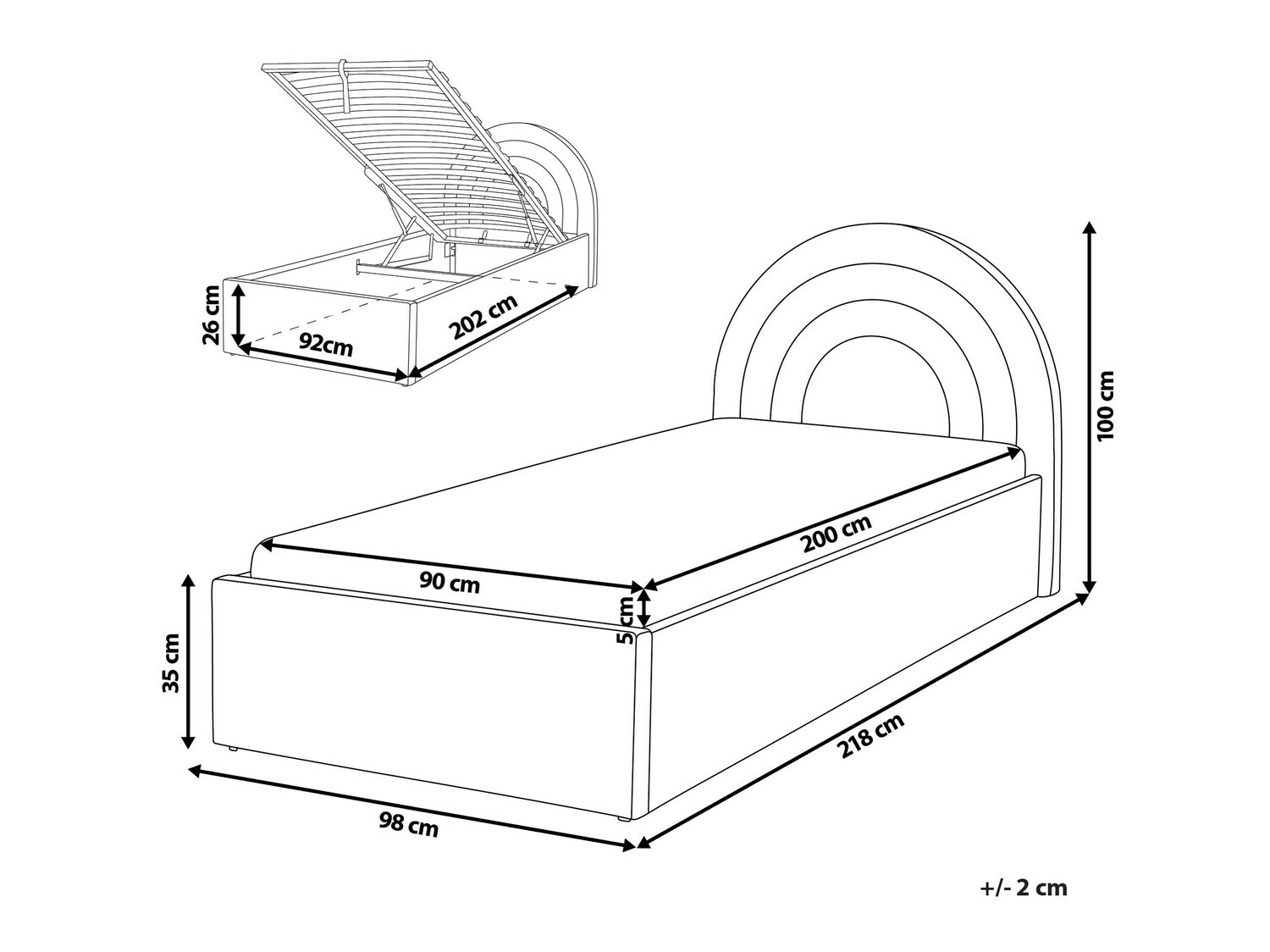 Postelja Berwyn 373 (Roza)