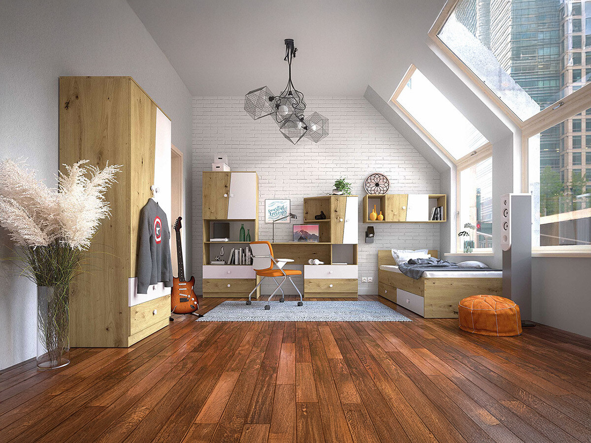 Pohištveni komplet Almira 114 (Artisan hrast + Bela)