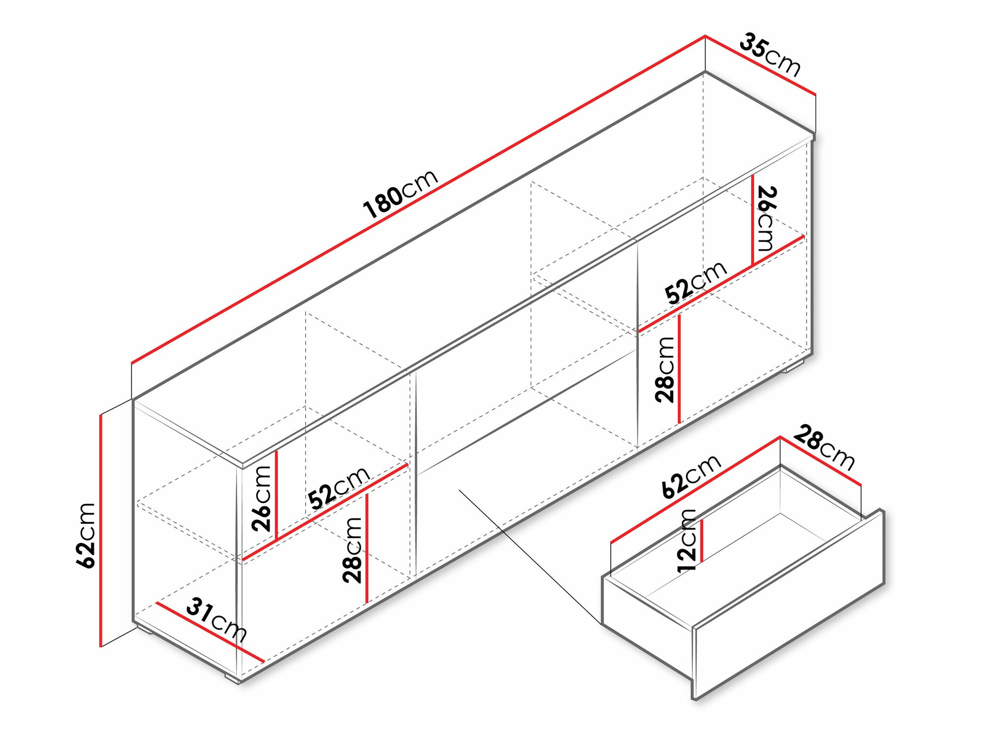 TV-omarica Sarasota 190 (Bela + Sijaj bela)