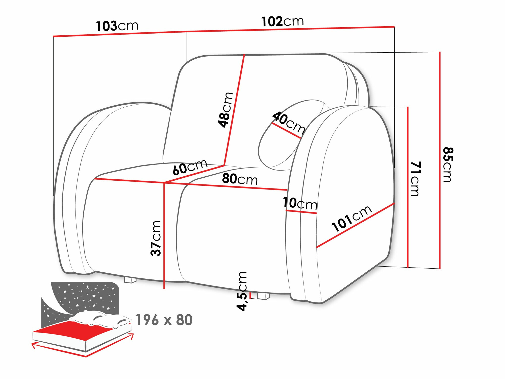 Fotelj Columbus 244 (Velo 623)