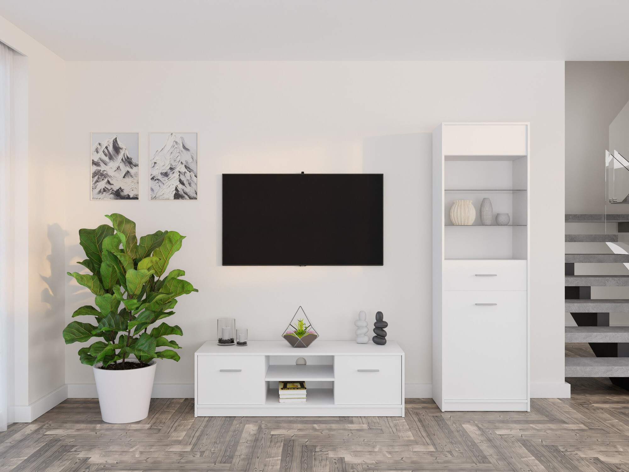 Komplet za dnevno sobo Novsore 161 (Bela)